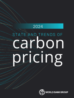 Black background with text State and Trends of Carbon Pricing