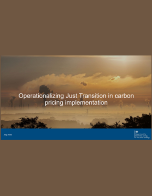 Operationalizing Just Transition Operationalizing Just Transition in carbon pricing implementation