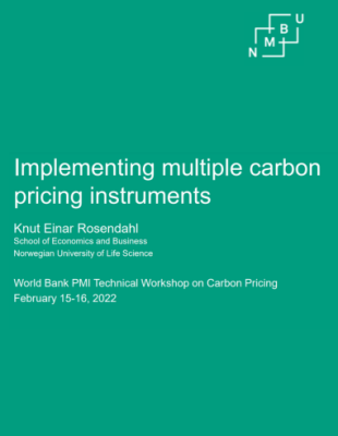 Implementing multiple carbon pricing instruments Implementing multiple carbon pricing instruments